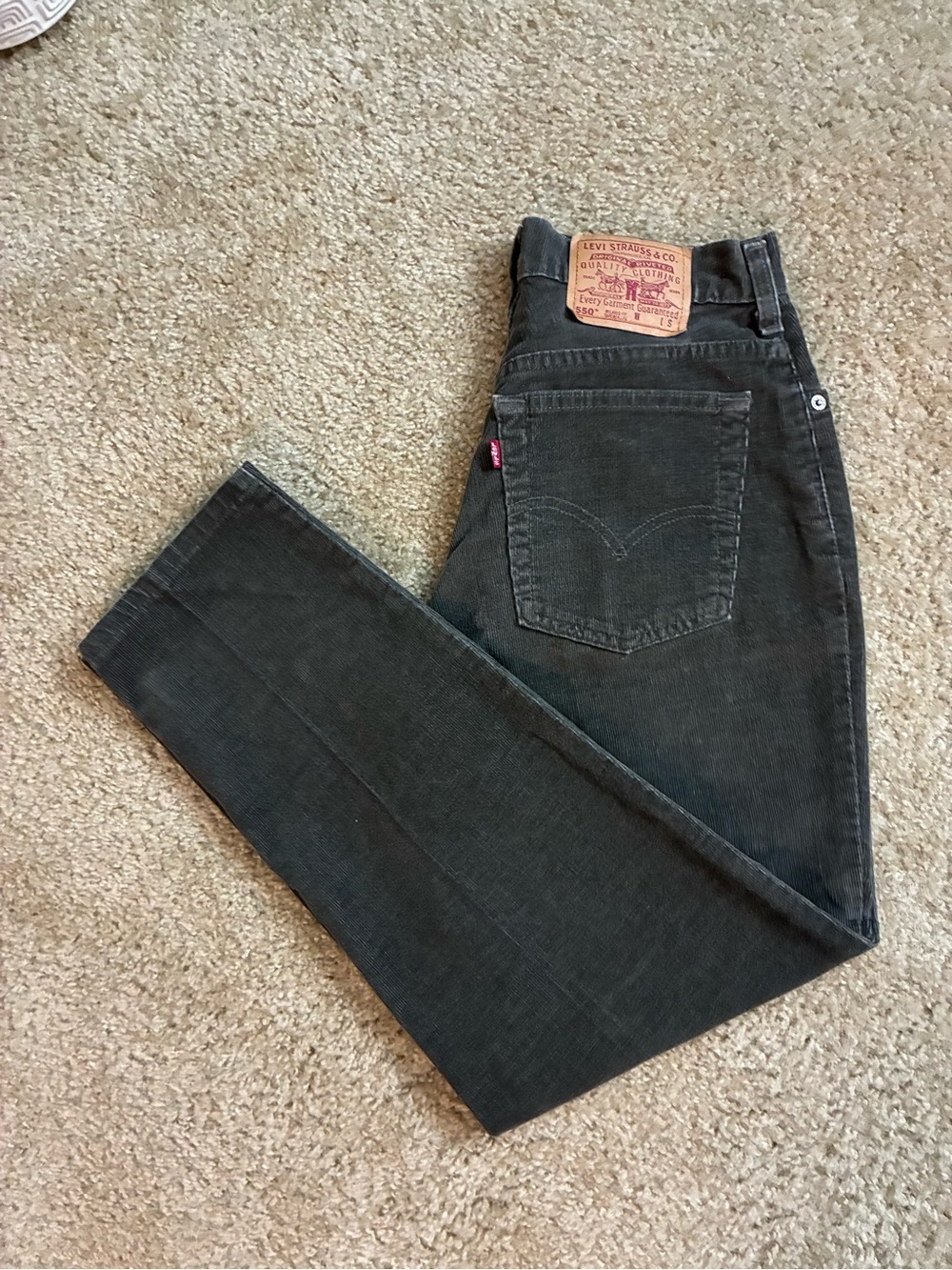 Vintage Levi’s 550 Women’s Corduroy Pants Olive Green Size 8 - Picture 3 of 7